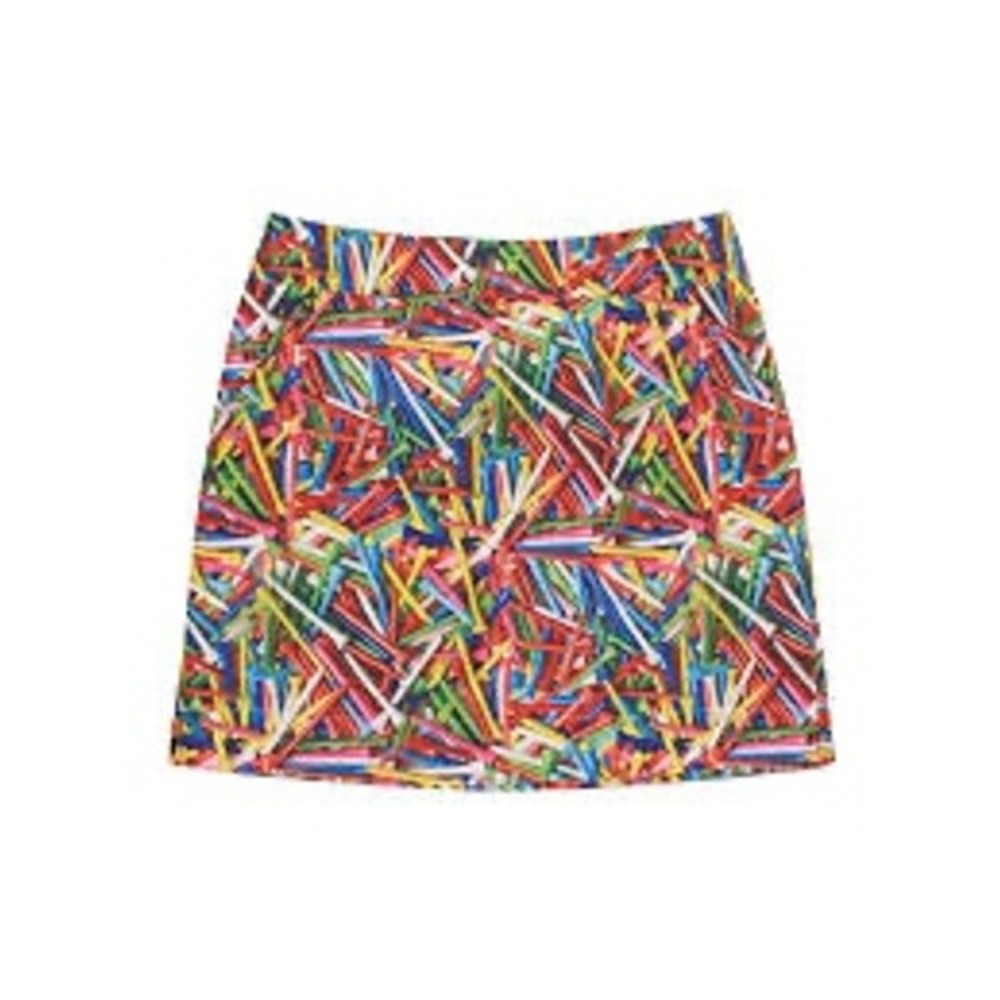 Loudmouth Golf Skort Womens 4 Multicolor Golf Teerefic Print Athletic Mini Skirt